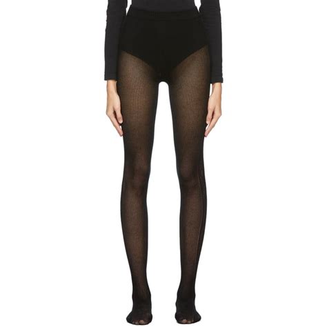 gucci black logo tights|gucci distressed tights.